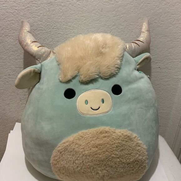 Squishmallows KellyToy Armie the Blue Longhorn Highland Bull Cow 16” NWOT - Picture 2 of 6